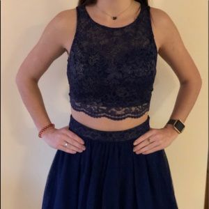 Formal navy two piece dress